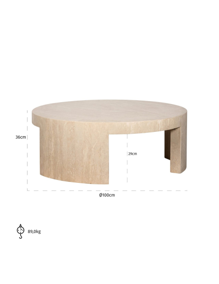 Table basse Alexander Jones beige round (Biltmore)