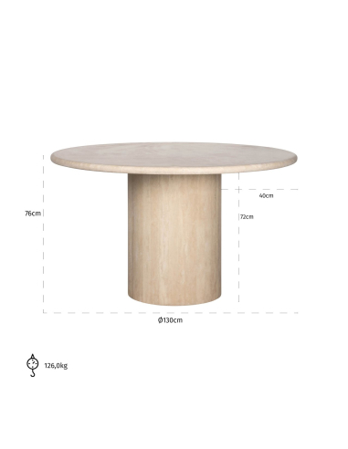 Alexander Jones beige dining table 130Ø (Renaissance)
