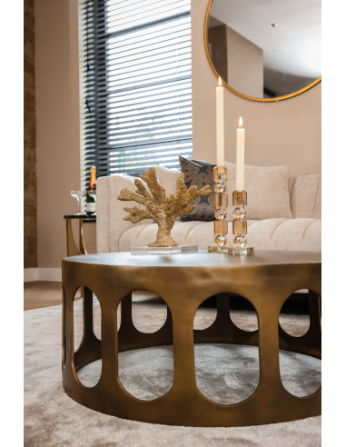 Salontafel geborsteld goud DU PONT | Decoratie Loft Attitude