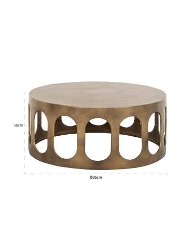 Salontafel geborsteld goud DU PONT | Decoratie Loft Attitude