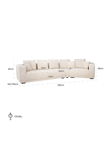 Divano beige Niagara 4 posti LUSSO | Loft Attitude