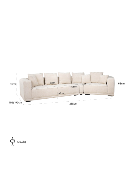 Beige 4-zitsbank Niagara LUSSO | Loft Attitude