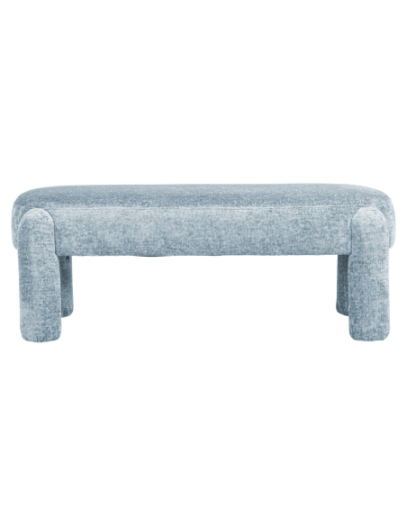 Light blue chenille bench HOLLY | Furniture Loft Attitude