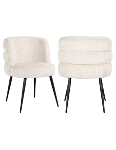 Chaise de salle à manger beige Niagara ignifugé STELLA