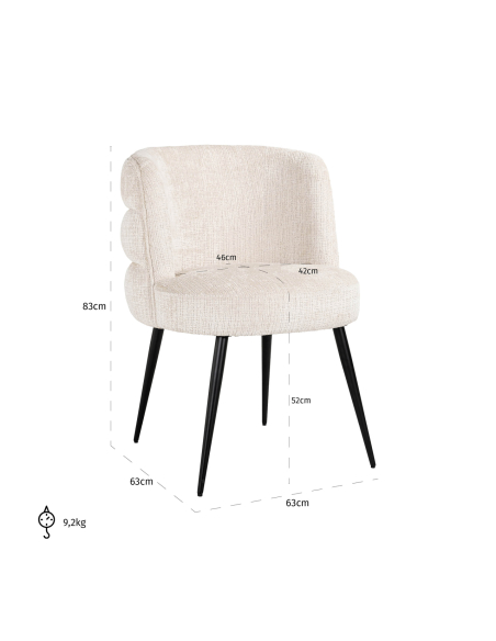Beige eetkamerstoel Niagara brandvertragend STELLA