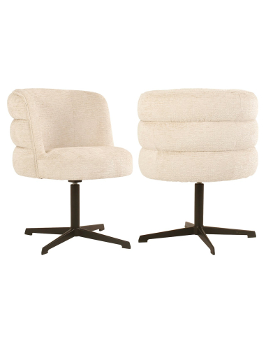 Crèmekleurige draaibare eetkamerstoel Fusion CHADWICK