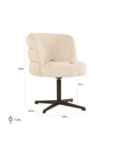 Cream Fusion swivel dining chair CHADWICK