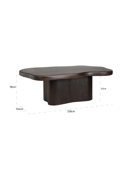 Eettafel donkerbruin 230x139 | Loft Attitude