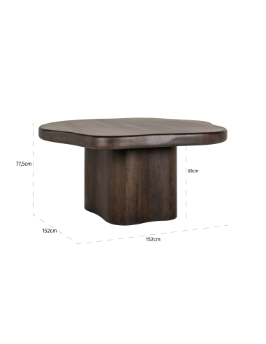Table à manger brun foncé 150 SHERMAN | Loft Attitude