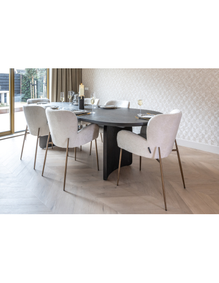 Crèmekleurige eetkamerstoel Fusion brandvertragend AMBER