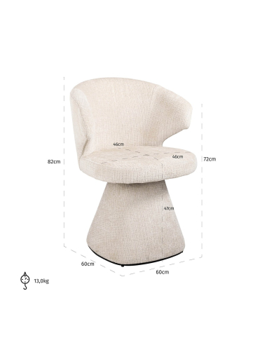 Beige eetkamerstoel Niagara brandvertragend GATSBI