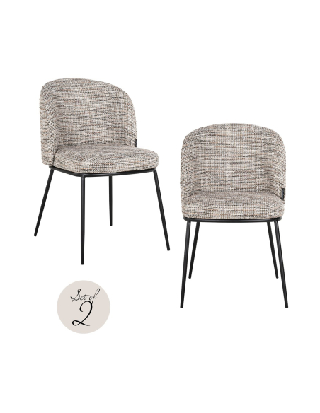 Conjunto de 2 Cadeiras de Sala de Jantar natural Trendy ELVI