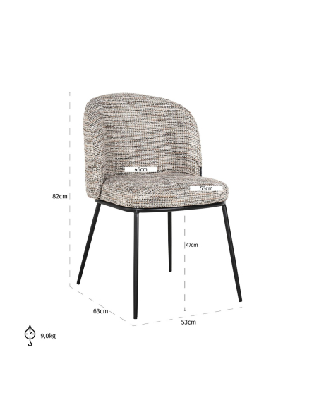 Conjunto de 2 Cadeiras de Sala de Jantar natural Trendy ELVI