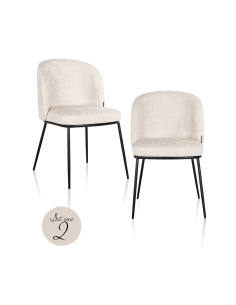 Set van 2 beige eetkamerstoelen Niagara ELVI