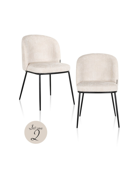 Set van 2 beige eetkamerstoelen Niagara ELVI