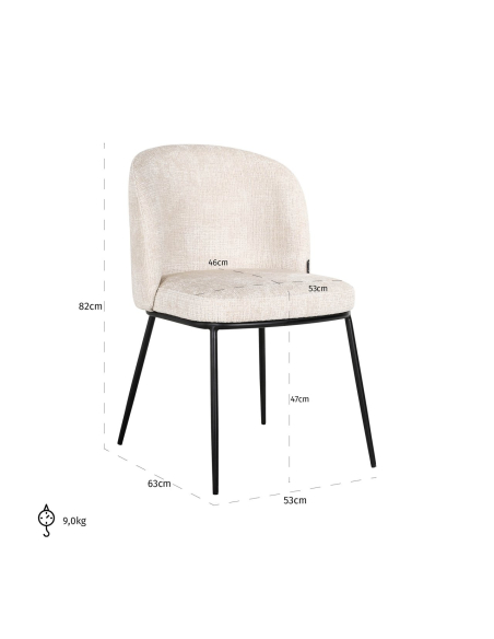 Set van 2 beige eetkamerstoelen Niagara ELVI