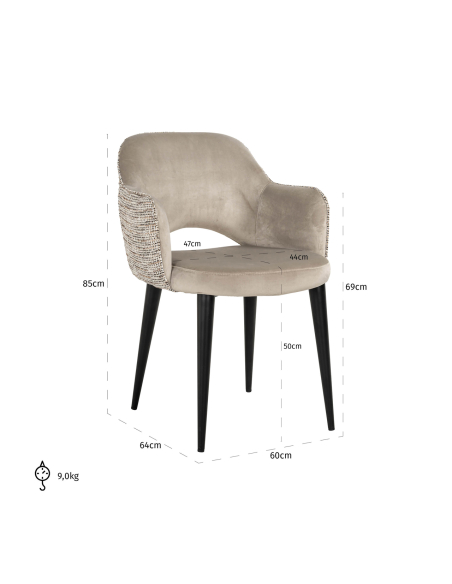 Eetkamerstoel natuurlijk Trendy / kaki GIOVANNA