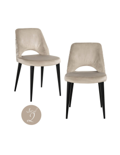 Set van 2 natuurlijke eetkamerstoelen Trendy TABITHA