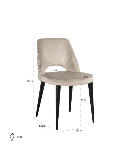 2er-Set Esszimmerstühle natur Trendy TABITHA