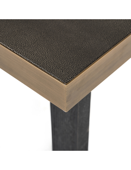Eettafel Bloomville messing shagreen incl. glazen blad 200