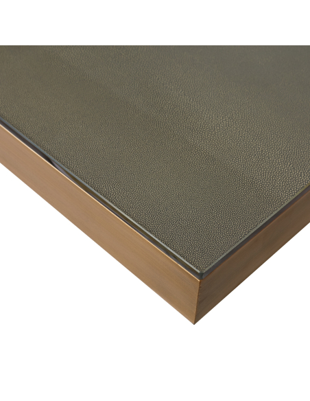Eettafel Bloomville messing shagreen incl. glazen blad 200