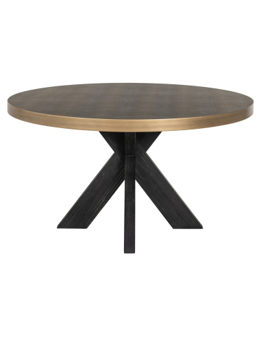 Mesa de jantar em latão e galuchat tampo 140Ø BLOOMVILLE