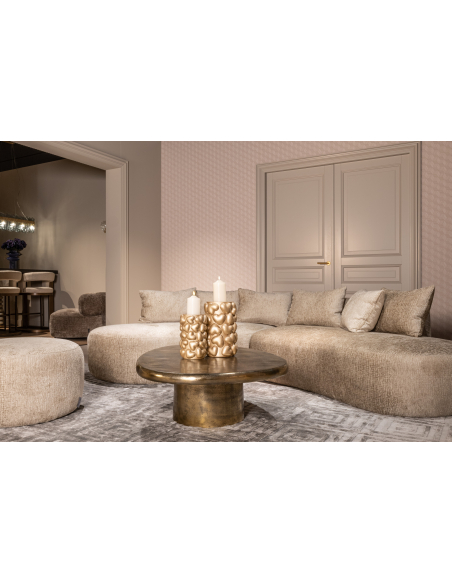 Mesa de centro dorado cepillado PULITZER | Decoración Loft Attitude