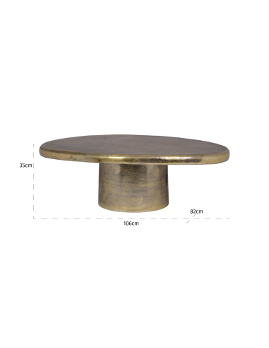 Brushed gold coffee table PULITZER | Décor Loft Attitude