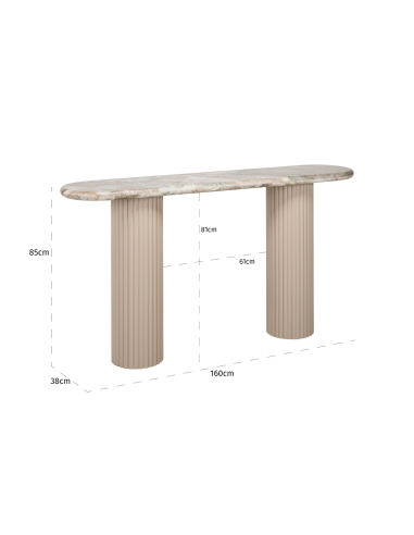 Powder beige console table CORONEL | Furniture Loft Attitude