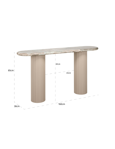 Powder beige console table CORONEL | Furniture Loft Attitude