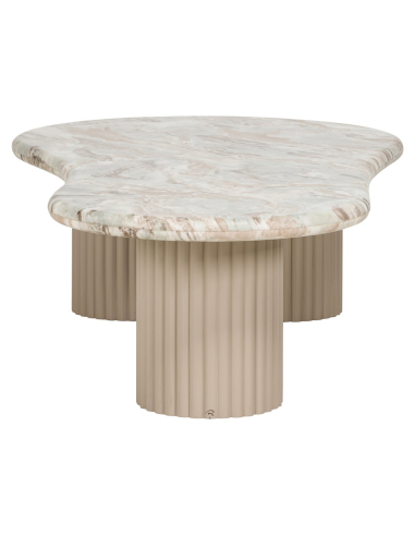 Mesa de centro bege empoadado CORONEL | Decoração Loft Attitude
