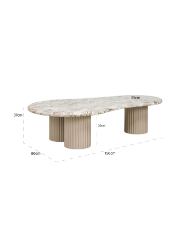 Mesa de centro beige empolvado CORONEL | Decoración Loft Attitude