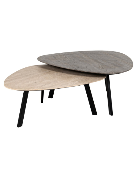 Set aus 2 beigen Couchtischen SPENCER | Loft Attitude