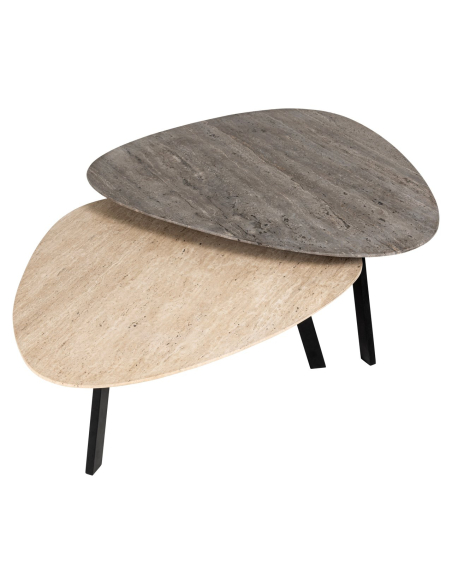Set aus 2 beigen Couchtischen SPENCER | Loft Attitude