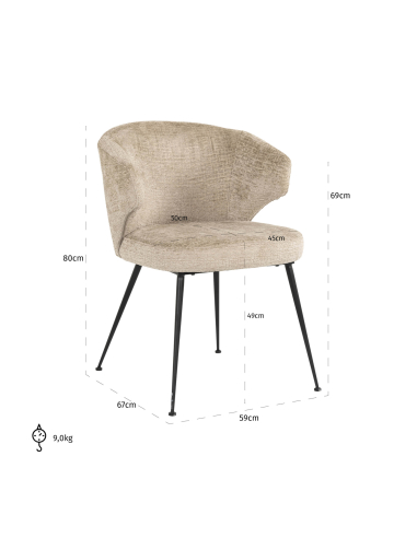 XANDRA fire-retardant Fusion desert dining chair