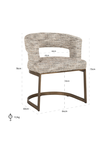 Cadeira de sala de jantar natural Trendy ELLIS