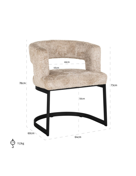 Eetkamerstoel beige Lovely | Loft Attitude