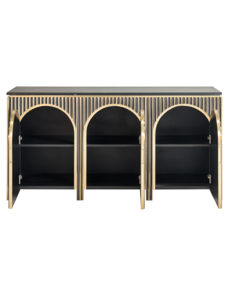 Buffet doré brossé LES ARCS | Mobilier Loft Attitude