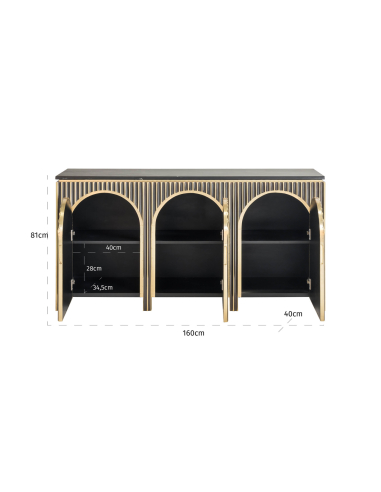 Buffet doré brossé LES ARCS | Mobilier Loft Attitude
