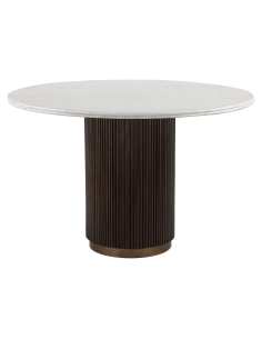 Table à manger brun 120Ø MAYFIELD | Déco Loft Attitude