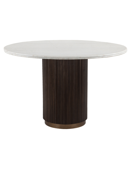 Bruine eettafel 120Ø MAYFIELD | Decoratie Loft Attitude