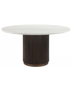 Table à manger brun 140Ø MAYFIELD | Déco Loft Attitude