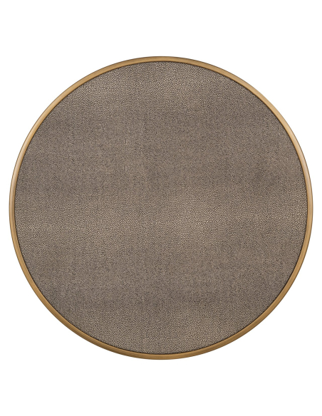 Set of 2 Brass Shagreen Side Tables BLOOMVILLE Top