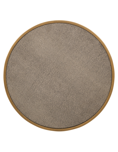 Set of 2 Brass Shagreen Side Tables BLOOMVILLE Top