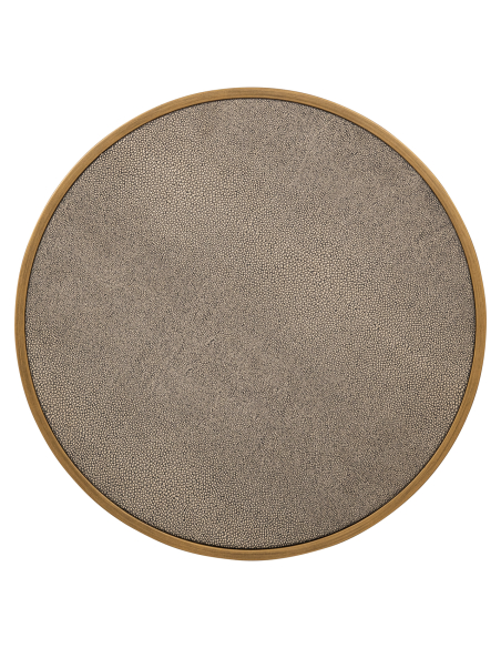 Set of 2 Brass Shagreen Side Tables BLOOMVILLE Top