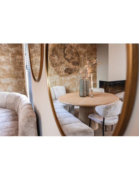Panca beige Lovely con angolo arrotondato | Loft Attitude