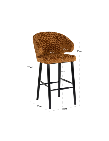 Antieke gouden barkruk driehoek | Loft Attitude