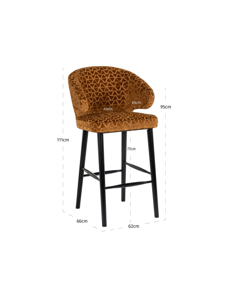 Antique gold triangle bar stool | Loft Attitude