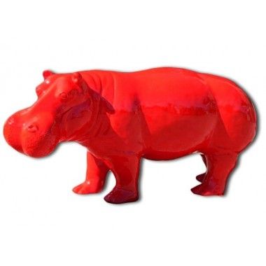 Statue Hippopotamus rotes großes Modell