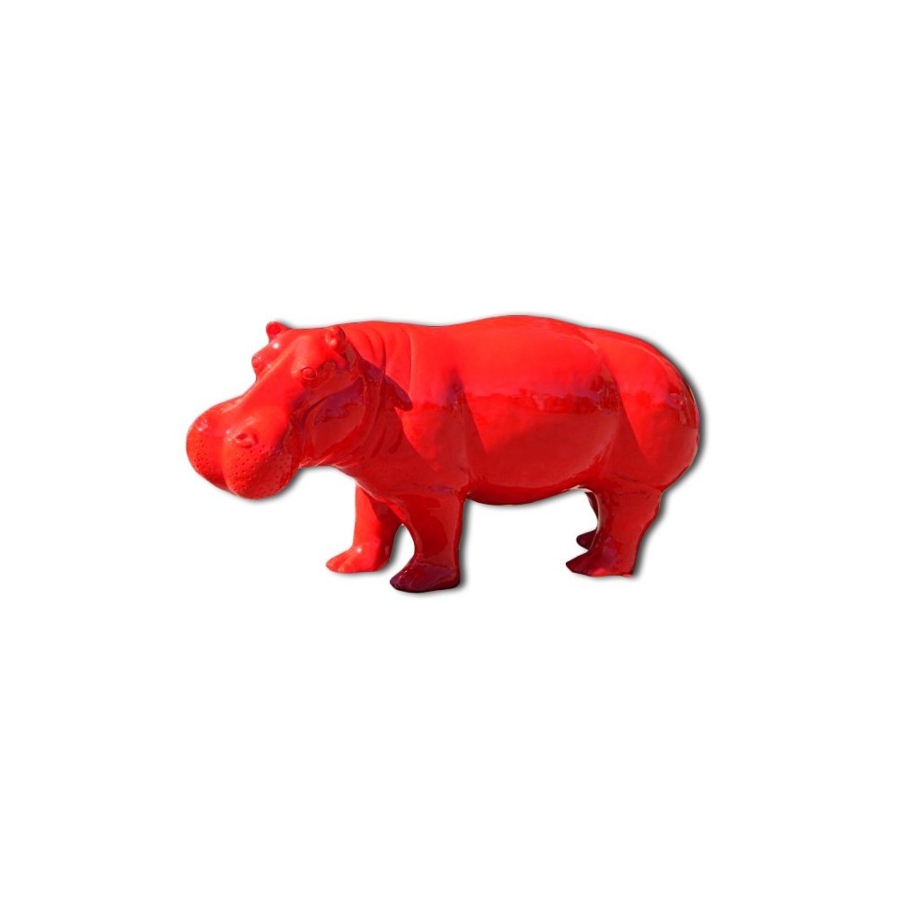 Statue Hippopotamus rotes großes Modell